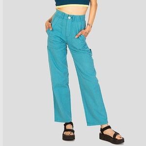 NWT BACK BEAT CO XXL turquoise hemp canvas painter pant